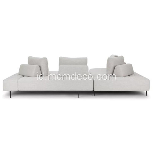 Sofa Sectional Kain Abu-abu Divan Wisp